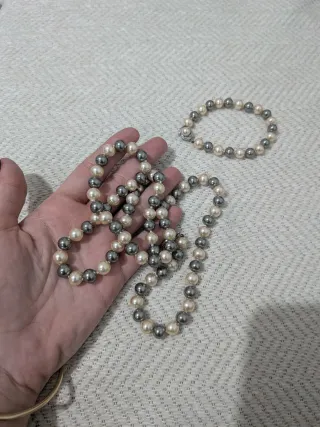 Conjunto Collar y Pulsera Perlas