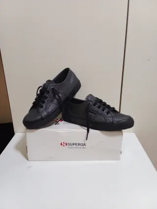 Superga Scarpe Donna Laminato Nero 38