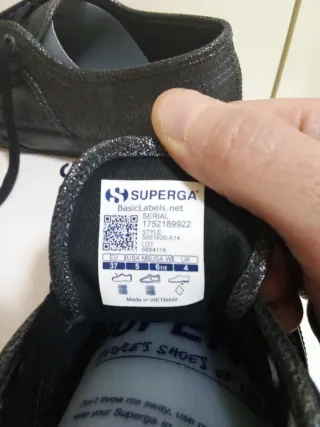 Superga Scarpe Donna Laminato Nero 38