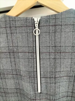 Vestido Zara Trafaluc Gris Cuadros