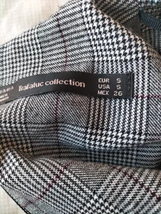 Vestido Zara Trafaluc Gris Cuadros