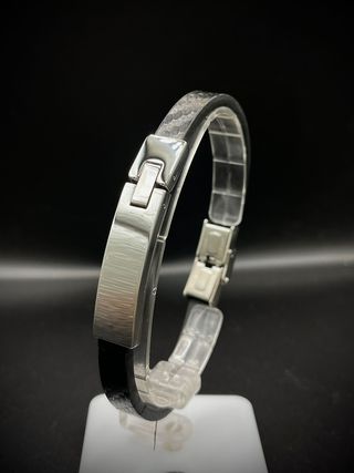 Pulsera Marea Hombre Plata y Negro