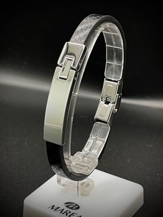 Pulsera Marea Hombre Plata y Negro