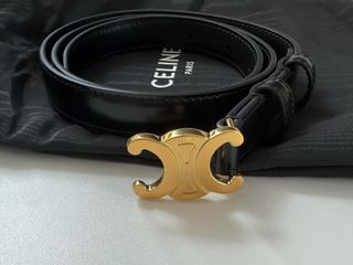 Cintura Celine Nera Fibbia Oro