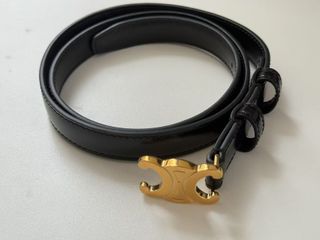 Cintura Celine Nera Fibbia Oro