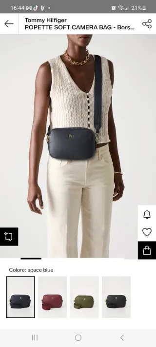 Borsa a tracolla Tommy Hilfiger nera