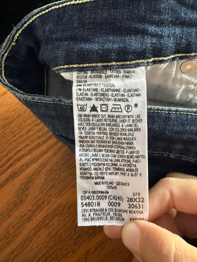 Vaqueros Levi's Skinny Slight Curve Azul Oscuro