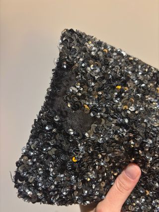 Bolso de fiesta lentejuelas negro y plata