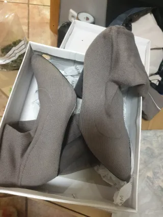 Botas altas grises mujer