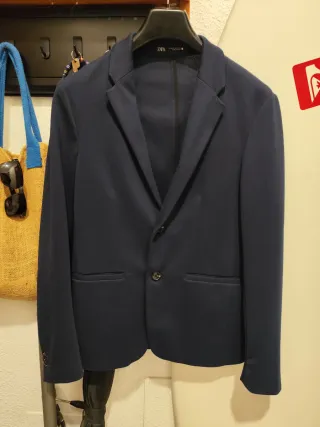 Blazer Zara Talla M Azul Marino