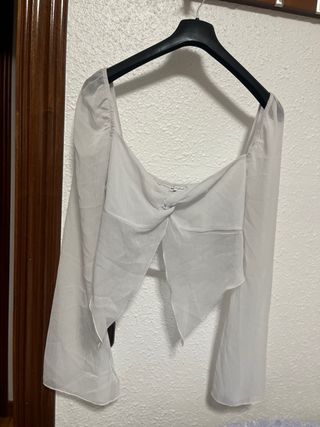 Blusa gris manga larga