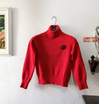 Jersey cuello alto rojo TALLA S-M