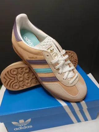 Adidas Gazelle Indoor Beige Viola Azzurro