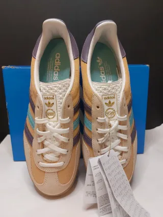 Adidas Gazelle Indoor Beige Viola Azzurro