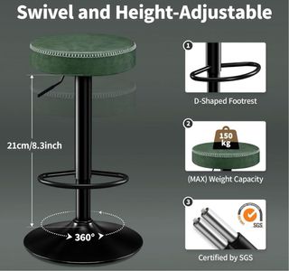 Set di 2 sgabelli da bar regolabili