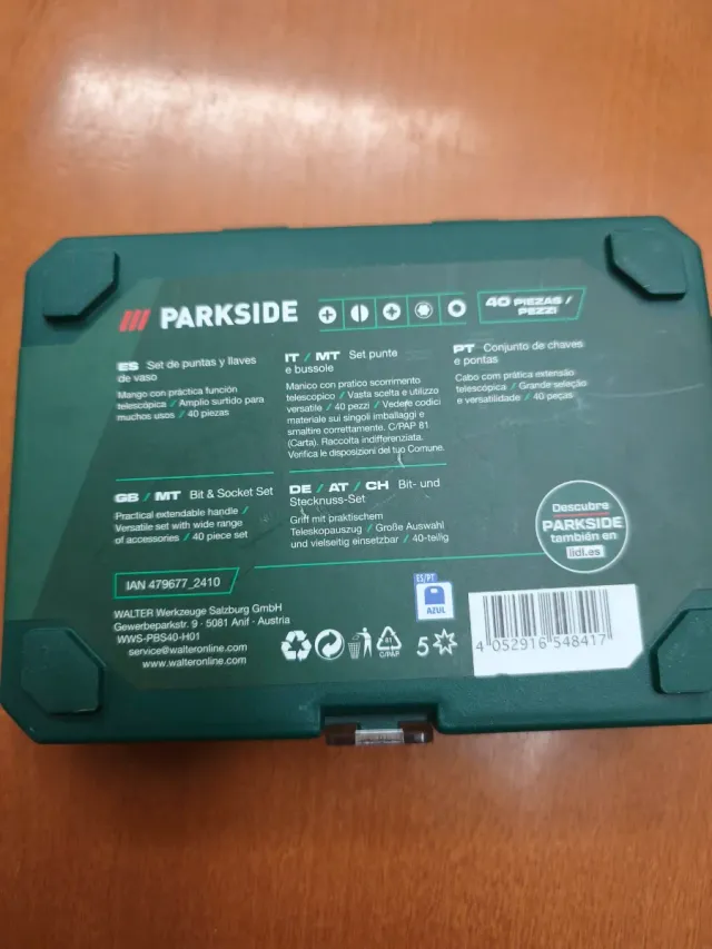 Set 40 puntas y llaves vaso con 2 mangos