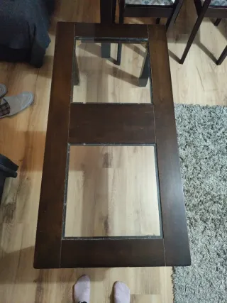 Conjunto mesa centro y mesa comedor con 3sillas