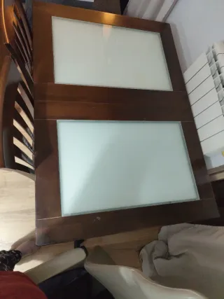 Conjunto mesa centro y mesa comedor con 3sillas