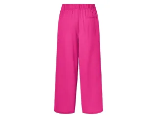 Pantalón fluido, rosa, de pernera ancha, mujer