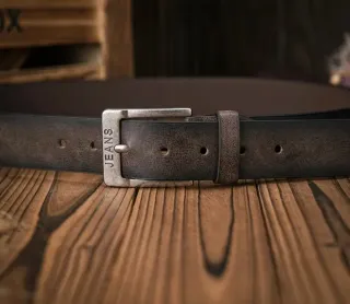 Cinturón Cuero Marrón Oscuro 110cm