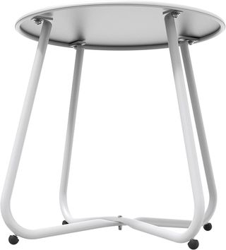 Mesa auxiliar redonda blanca Ø 45 cm
