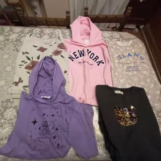 Lote ropa de 11 a 13 años: Sudaderas Rosa y Morada