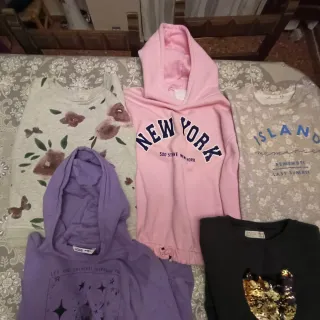Lote ropa de 11 a 13 años: Sudaderas Rosa y Morada