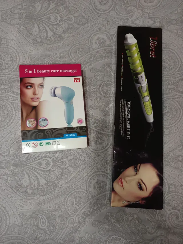 Plancha rizadora y limpiador/masajeador facial