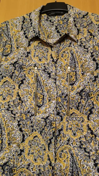 Camisa Zara Estampada Multicolor Talla S