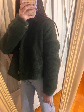 Chaqueta pelo Zara verde