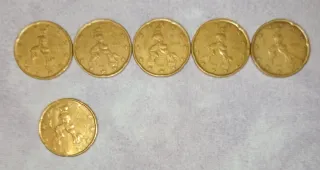 6 Monedas de 20 céntimos de Euro