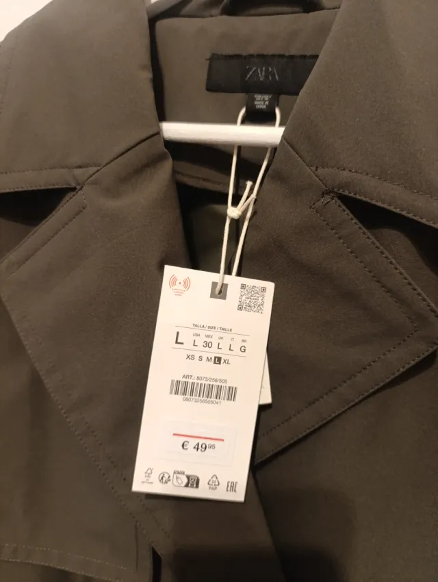 Trench Zara water repellent Verde Oliva