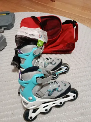 Pack Patines Oxelo 32a35 + Protecciones SX+bolsa