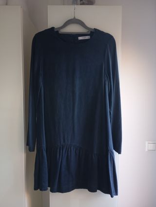 Vestido corto gris marengo Mango algodón talla S