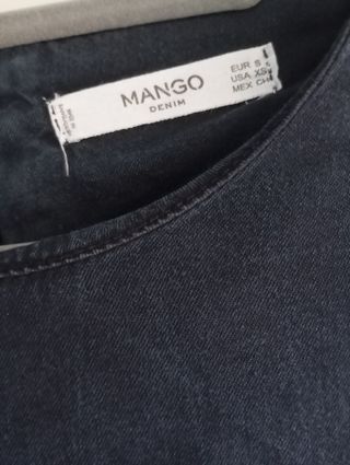 Vestido corto gris marengo Mango algodón talla S