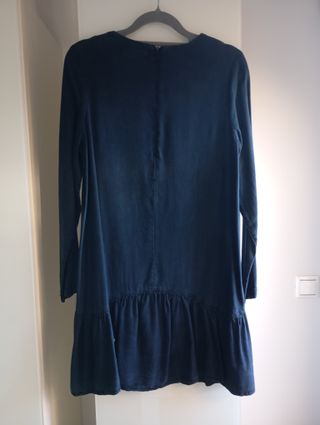 Vestido corto gris marengo Mango algodón talla S