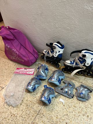 Patines en línea talla 34-37 + protecciones
