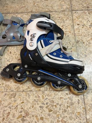 Patines en línea talla 34-37 + protecciones