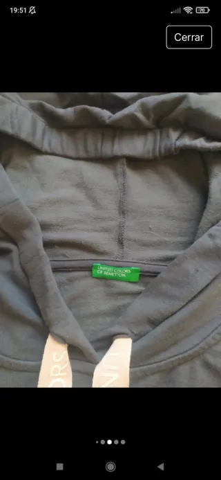 Sudadera Benetton gris y rosa