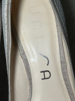 Zapatos Peep Toe Piel Serpiente Beige Talla 37.5