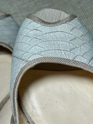 Zapatos Peep Toe Piel Serpiente Beige Talla 37.5