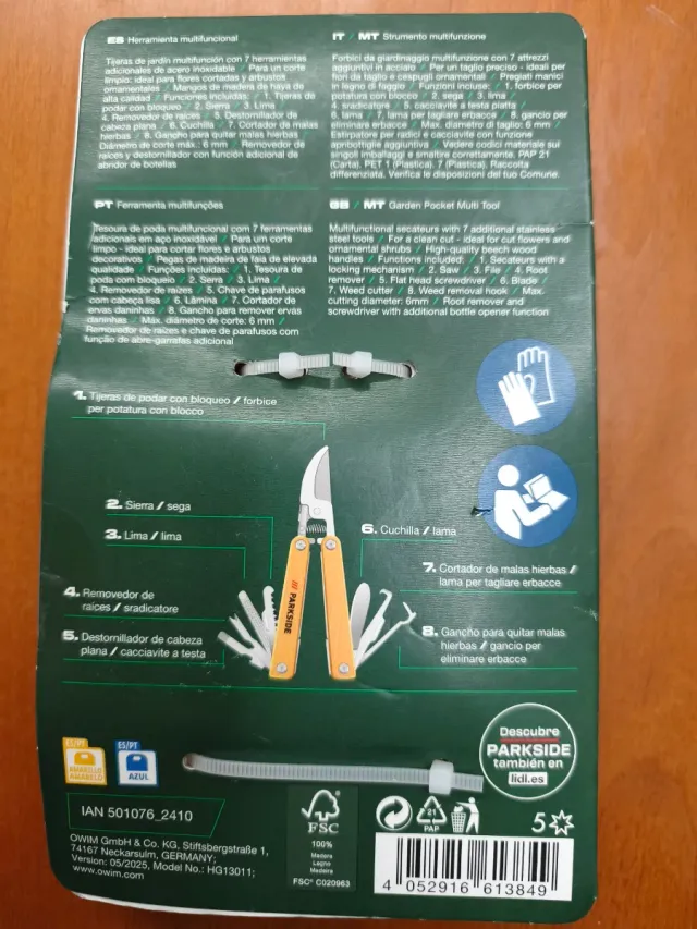 Herramienta Parkside 8 en 1