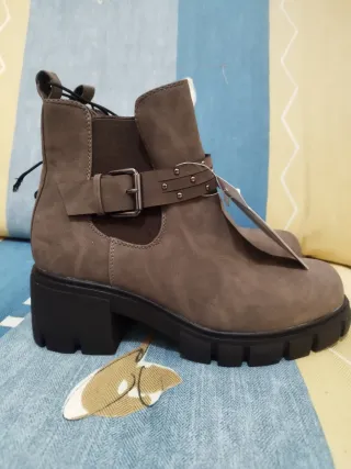 Botines mujer gris/marrón talla 36