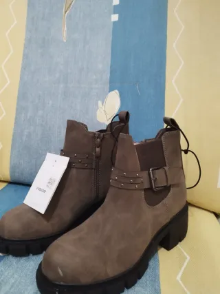 Botines mujer gris/marrón talla 36