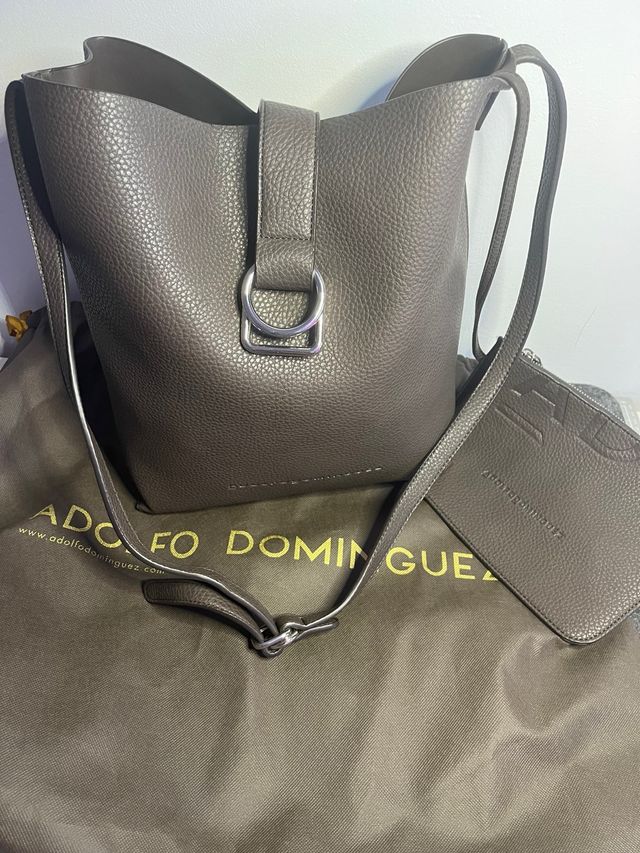Bolso Adolfo Dominguez Gris Piel