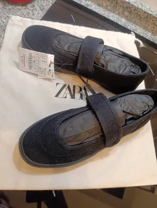 Bailarinas/merceditas tira velcro, suela goma ZARA