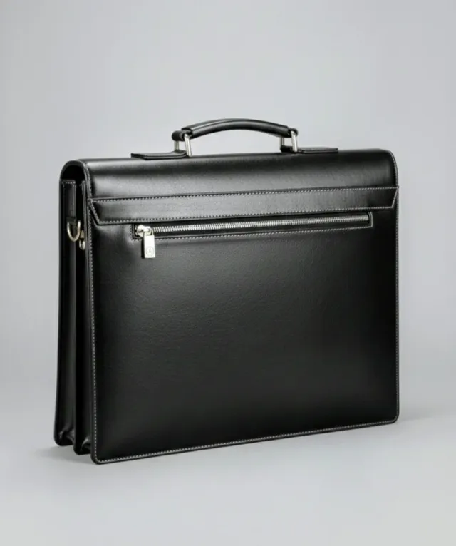 Maletín de cuero negro