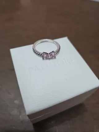 Anillo Pandora Lazo Rosa Plata