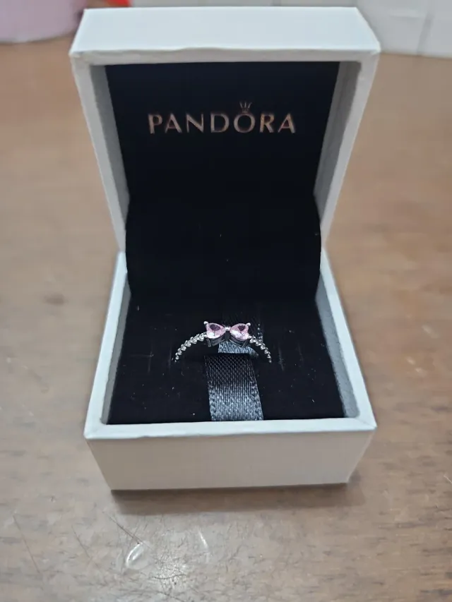 Anillo Pandora Lazo Rosa Plata