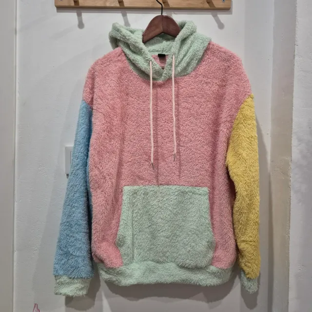 Sudadera peluda multicolor